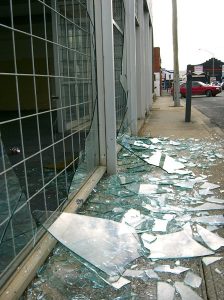 Smashed Shop Front Window in Lewisham