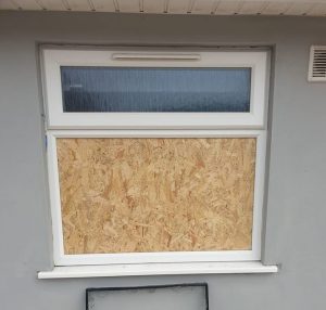 Boarded up window in Forest Hill