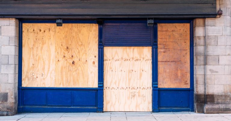 Emergency boarding up in Millwall